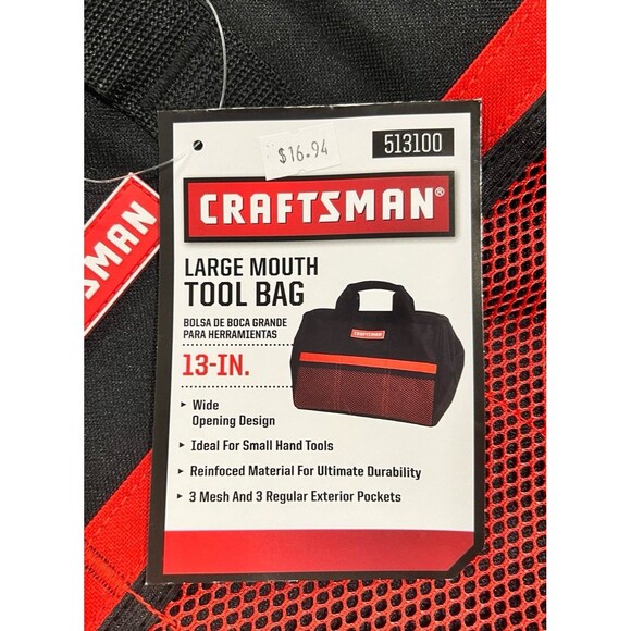 Craftsman 13-Inch Large Mouth Tool Bag ~ NWT - Picture 4 of 9